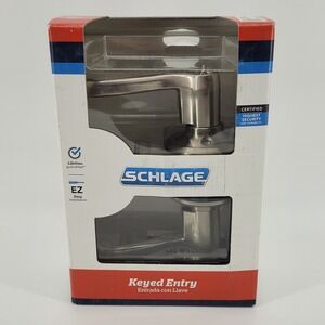 Schlage Keyed Entry Door Lever Unisex OS Satin Nickel Flair Lever F51 V FLA 619